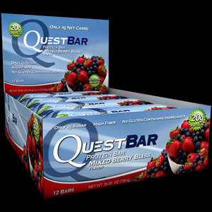 Quest Nutrition Protein Bar Mixed Berry Bliss 12 Bars 60g Each