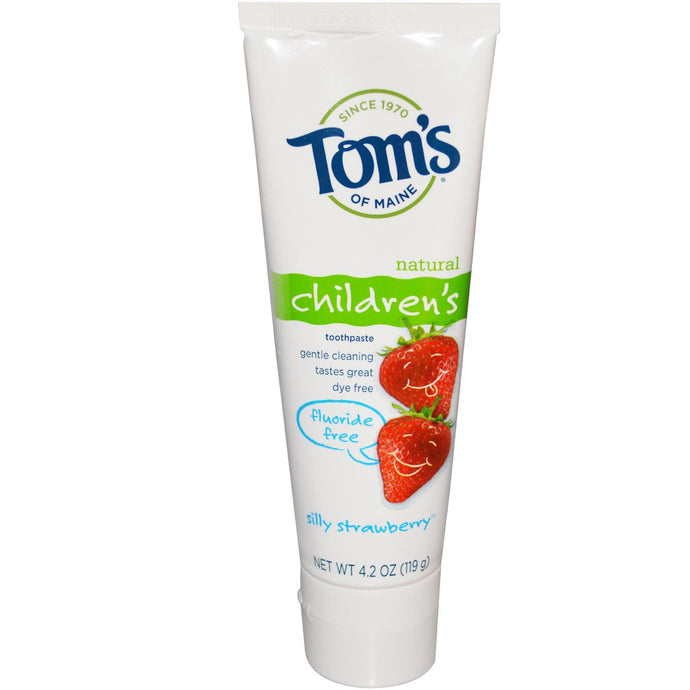 Tom's of Maine, Children's Toothpaste, Fluoride Free, Silly Strawberry, 4.2 oz, 119g