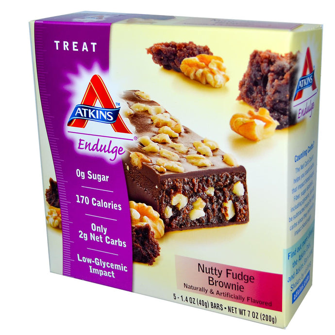 Atkins, Endulge, Nutty Fudge Brownie, 15 Bars, 40 g Each