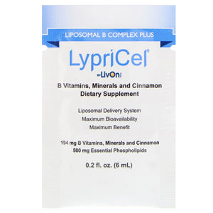 LypriCel Liposomal B Complex Plus 30 Packets 0.2 fl oz (6ml) Each