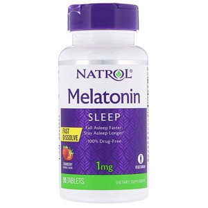 Natrol Melatonin Strawberry 1mg 90 Tablets Fast dissolve