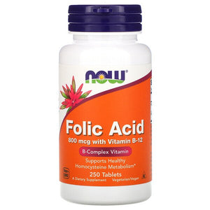 Now Foods Folic Acid 800mcg 250 Tablets