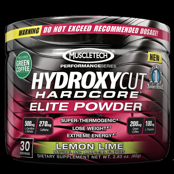 MuscleTech HydroxyCut Hardcore Elite Powder 30 Servings Lemon Lime