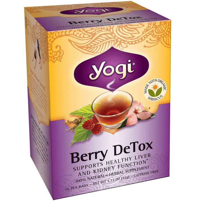 Yogi Tea, Berry Detox, Caffeine Free, 16 Tea Bags, 32g