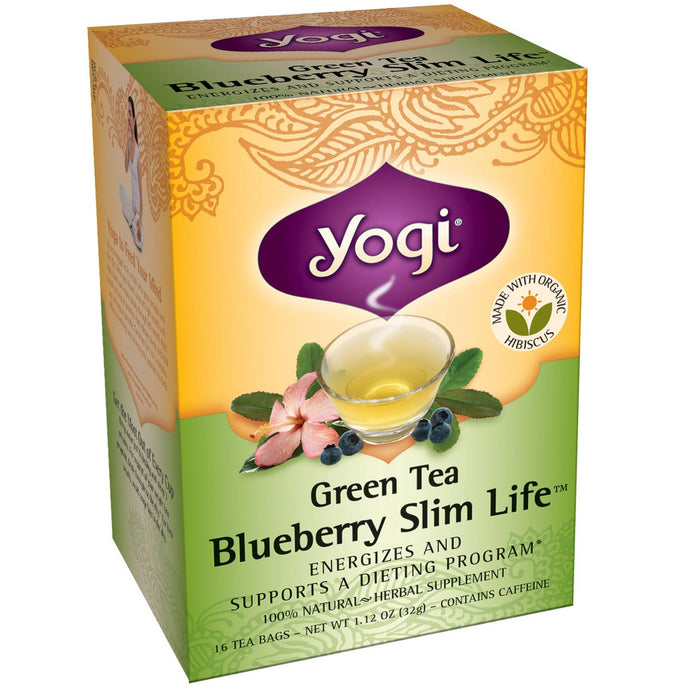 Yogi Tea, Green Tea Blueberry, Slim Life, 16 Tea Bags, 32g