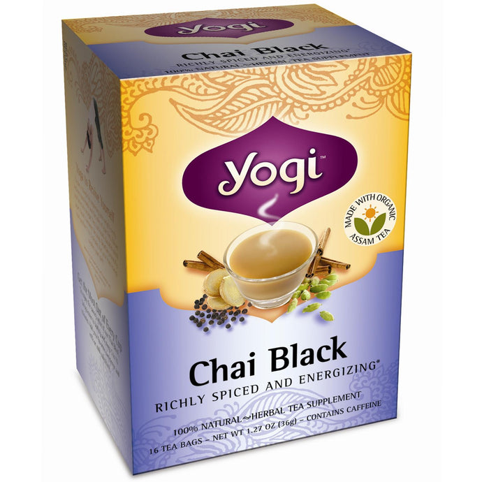 Yogi Tea, Chai Black, With Caffeine, 16 Tea Bags, 36gs