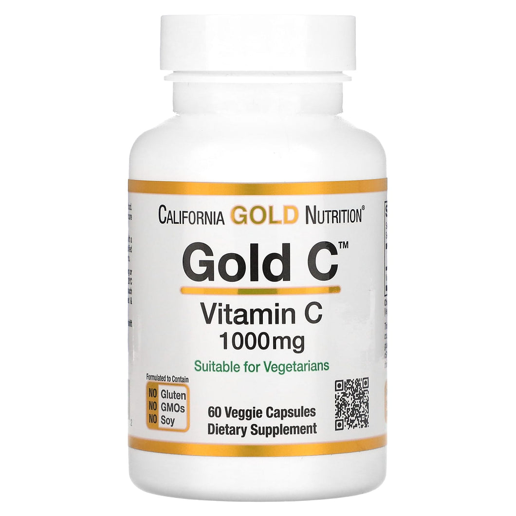 California Gold Nutrition Gold C Vitamin C 1000mg 60 Veggie Capsules