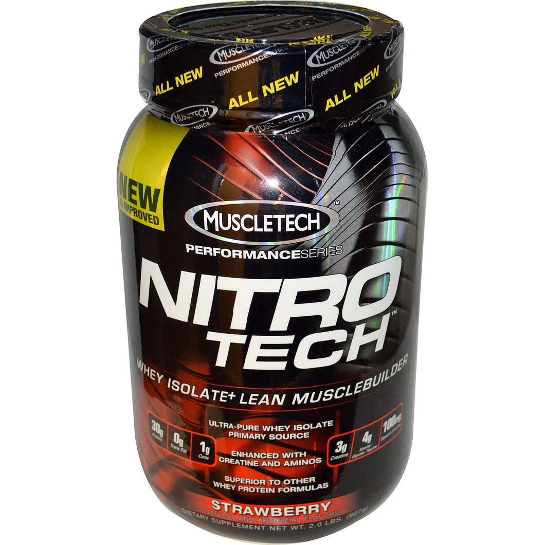 Muscletech Nitro-Tech Whey Isolate + Lean Muscle Builder Strawberry 2.0 lbs 907 g