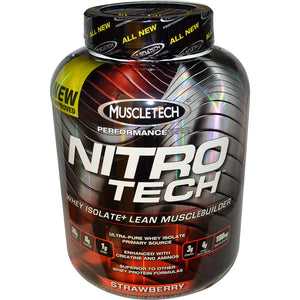 Muscletech Nitro-Tech Whey Isolate + Lean Musclebuilder Strawberry 3.97 lbs 1.8 kgs