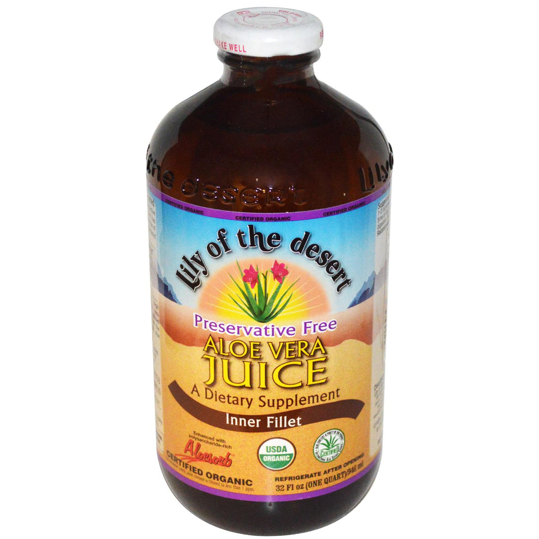 Lily of the Desert Organic Aloe Vera Juice Inner Fillet 946 ml