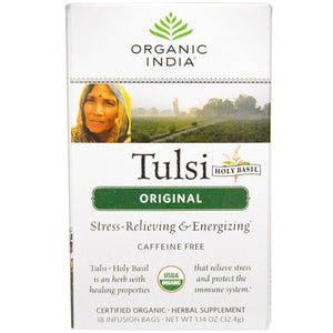 Organic India Tulsi Holy Basil Tea Original Caffeine Free 18 Infusion Bags 32.4g