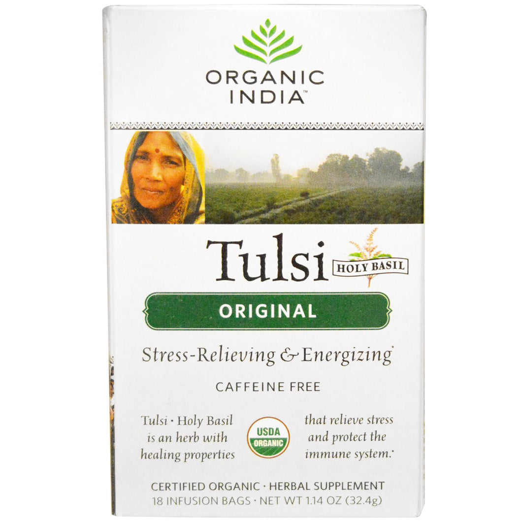 Organic India Tulsi Holy Basil Tea Original Caffeine Free 18 Infusion Bags 32.4g