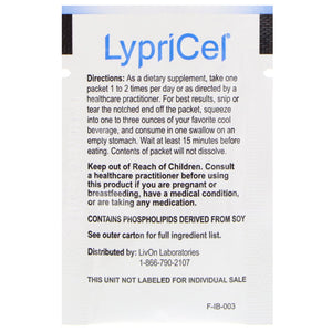 LypriCel Liposomal B Complex Plus 30 Packets 0.2 fl oz (6ml) Each