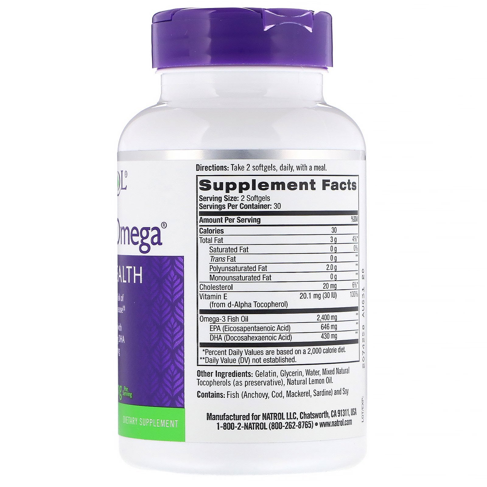 Natrol Extreme Omega Lemon 2,400mg 60 Softgels