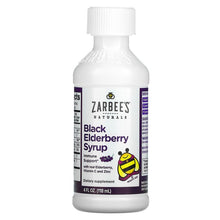 Load image into Gallery viewer, Zarbee&#39;s, Black Elderberry Syrup with Real Elderberry, Vitamin C and Zinc, For Children 2 Years +, 4 fl oz (118 ml)