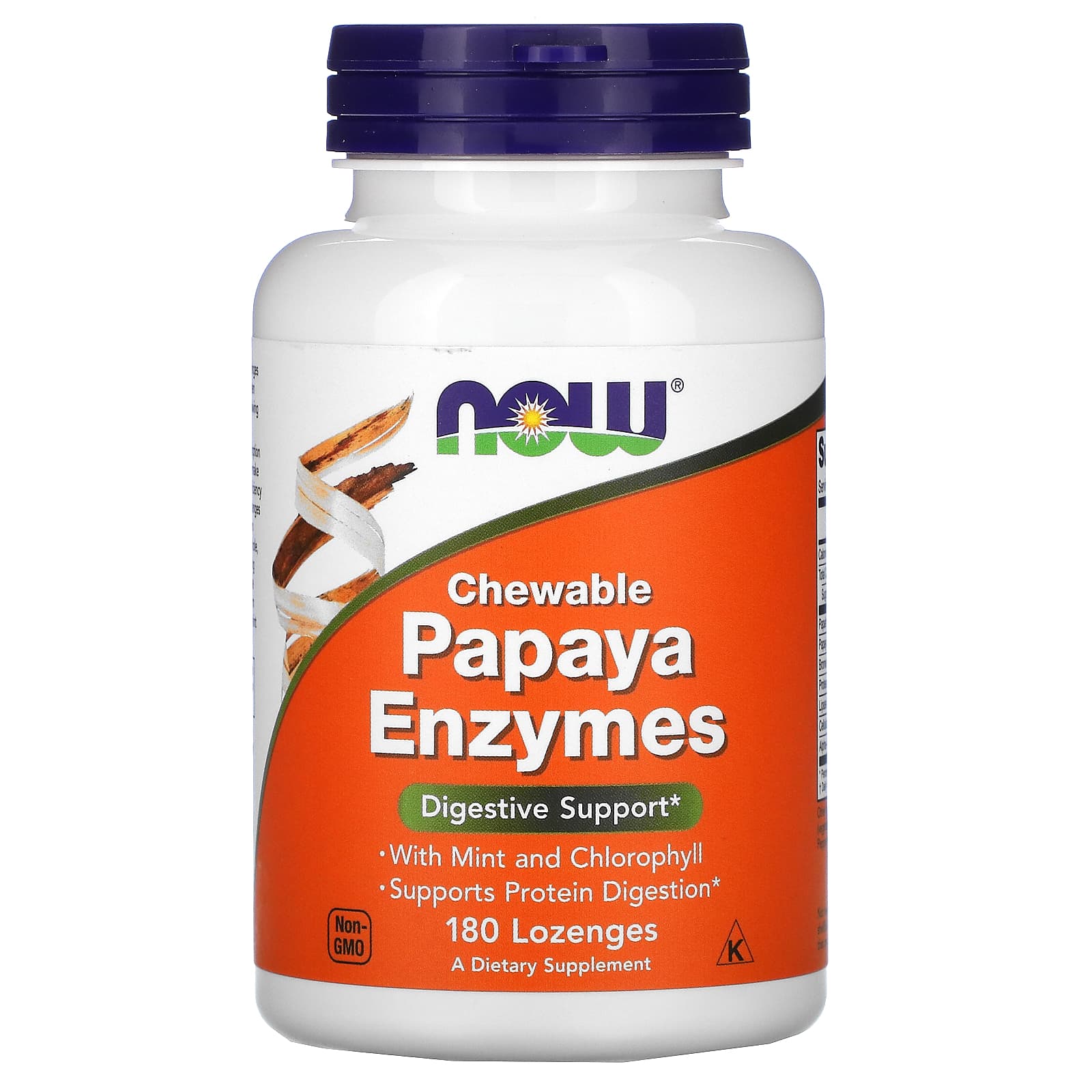 Now Foods, Papaya Enzymes, Chewable, 180 Lozenges
