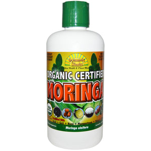 Dynamic Health Laboratories, Organic Certified Moringa, Oleifera Juice Blend, 33.8 fl oz (1 L)s