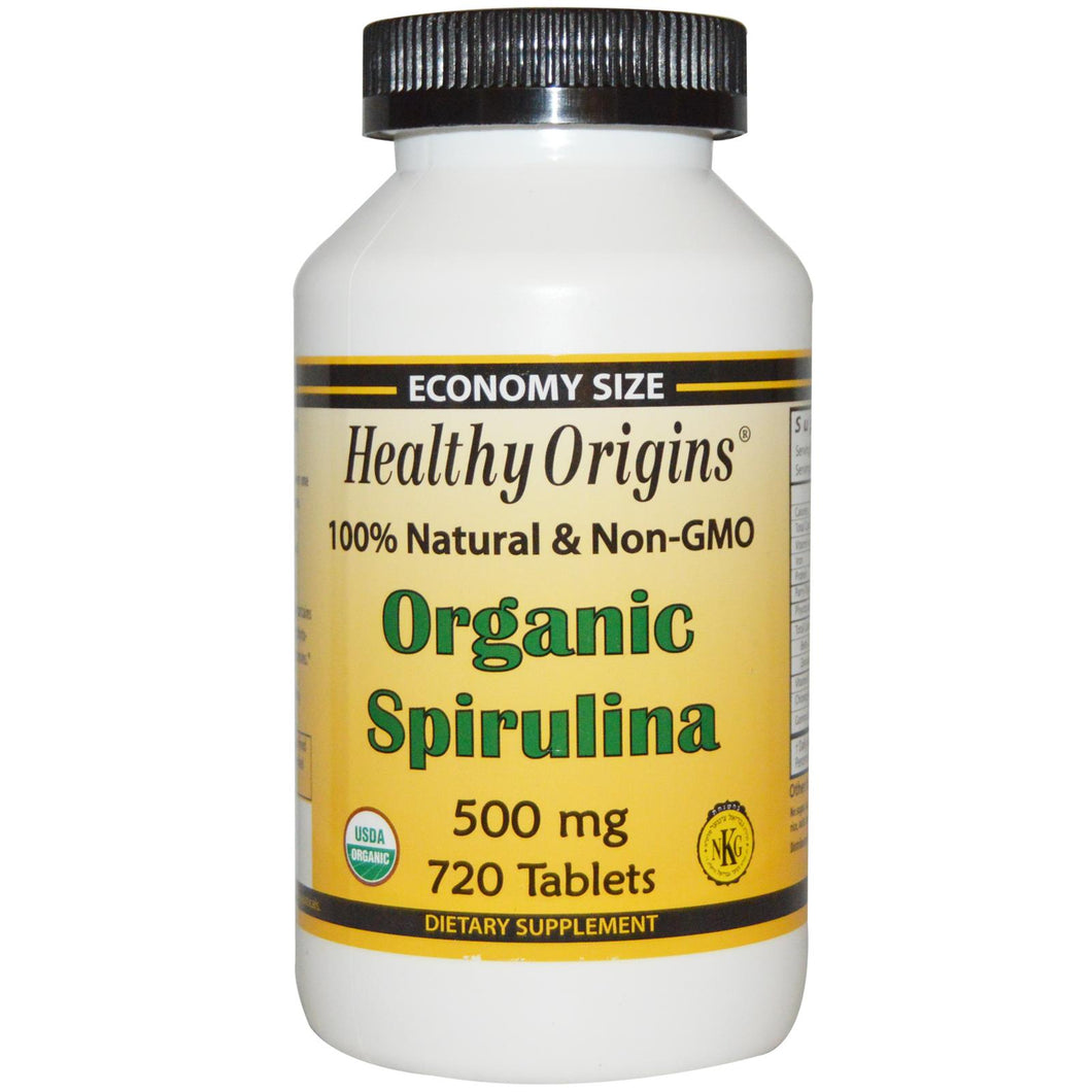 Healthy Origins Spirulina Organic 500mg 720 Tablets
