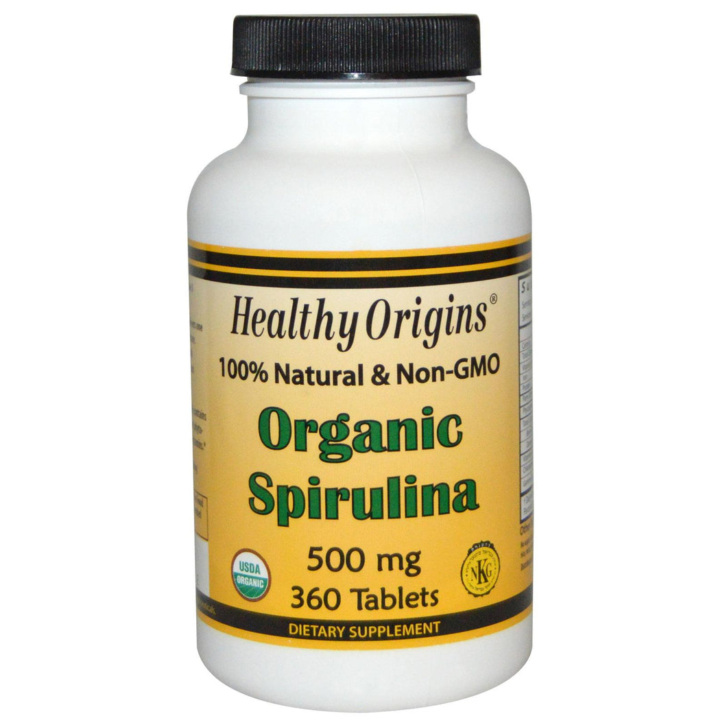Healthy Origins Spirulina Organic 500mg 360 Tablets