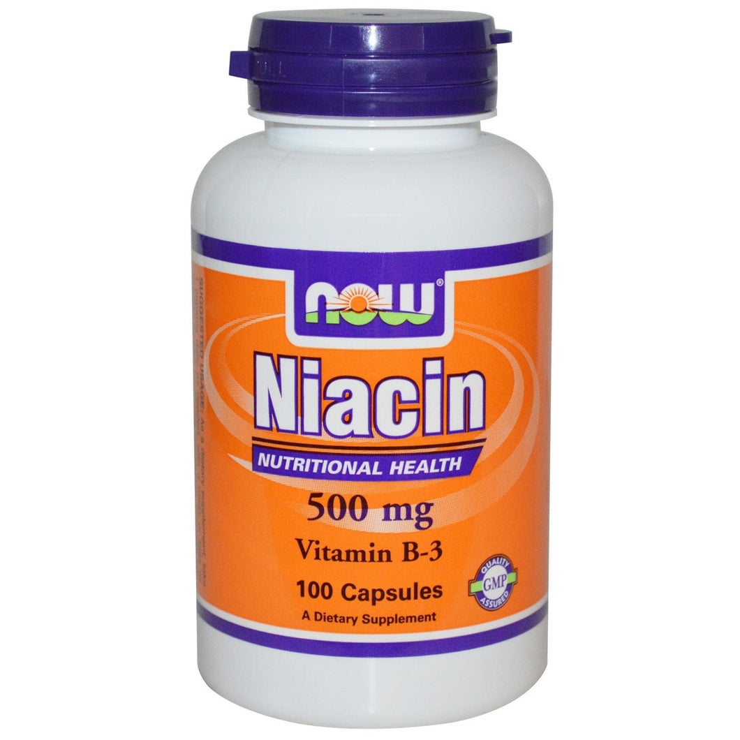Now Foods Niacin Vitamin B3 500mg 100 Cap - Dietary Supplement