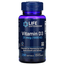Load image into Gallery viewer, Life Extension Vitamin D3 1000 IU 250 Softgels - Dietary Supplement