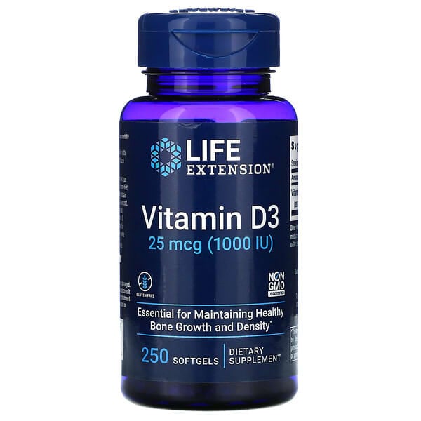 Life Extension Vitamin D3 1000 IU 250 Softgels - Dietary Supplement