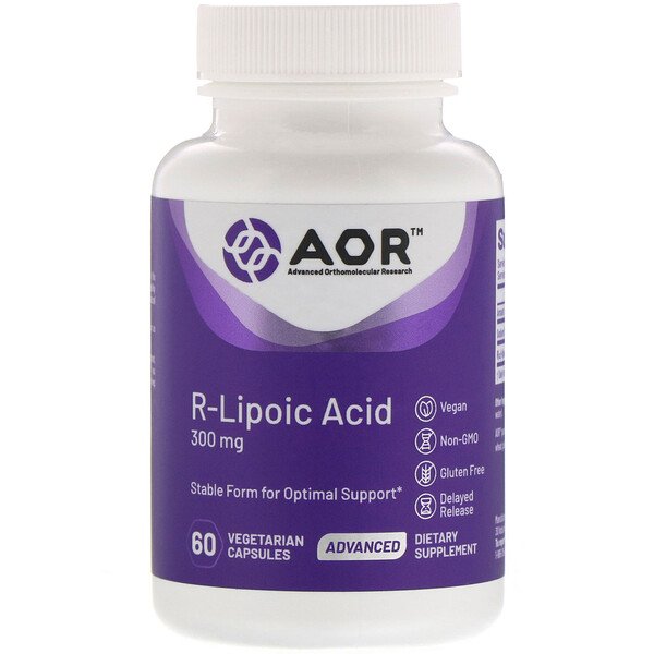Advanced Orthomolecular Research AOR R-Lipoic Acid 300mg 60 Vegetarian Capsules