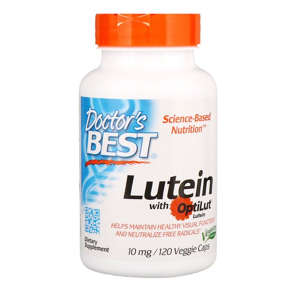 Doctor's Best Lutein with OptiLut 10mg 120 Veggie Caps