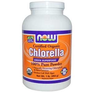 Now Foods, Organic, Chlorella, 100% Pure Powder, 1 lb, 454 gs