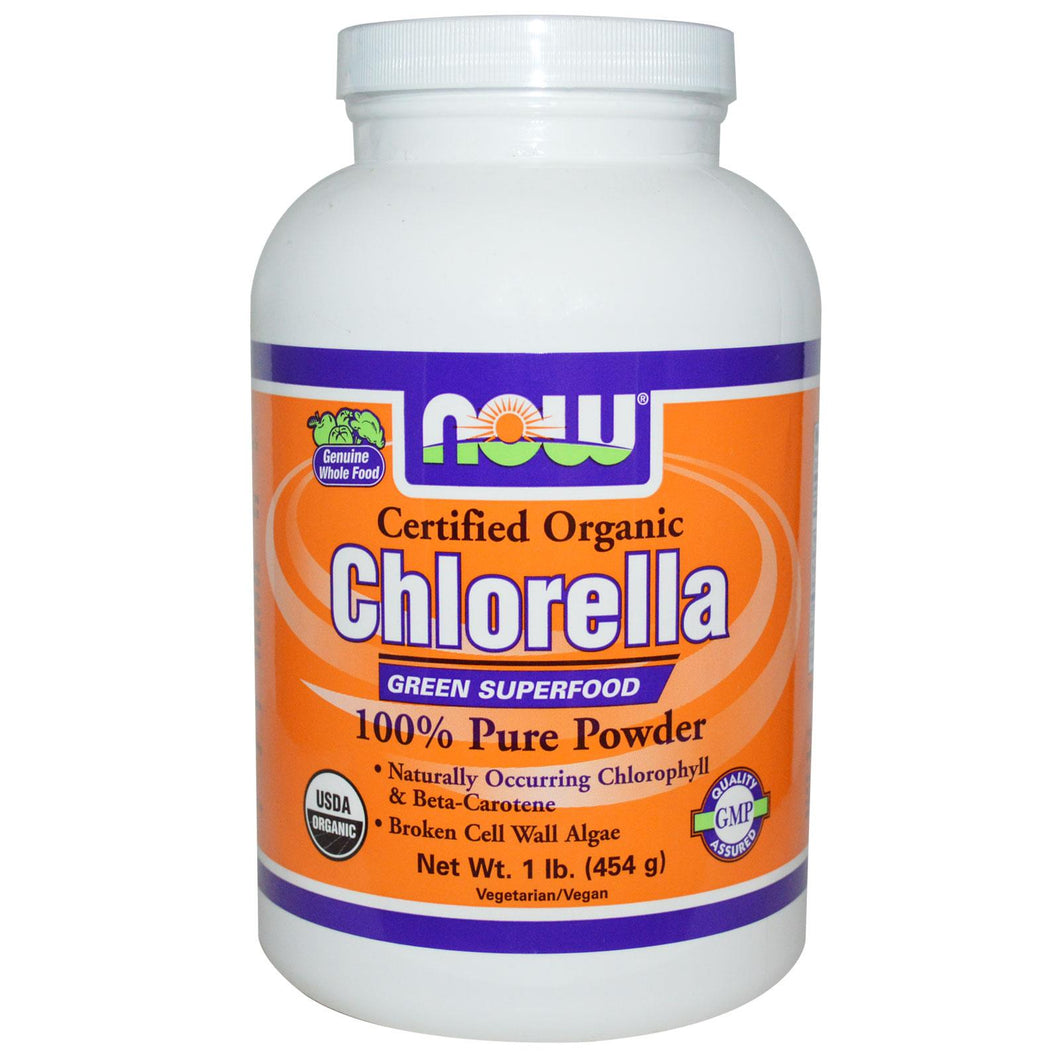 Now Foods, Organic, Chlorella, 100% Pure Powder, 1 lb, 454 gs