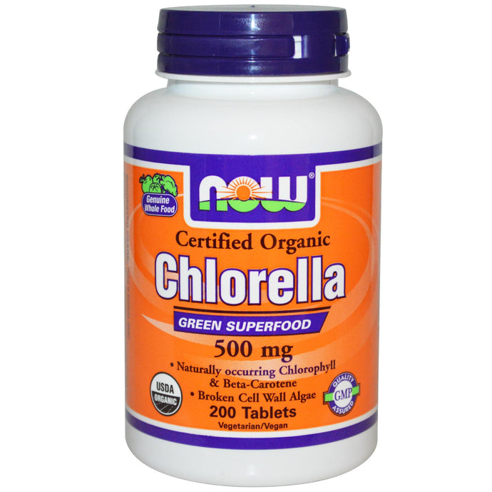 Now Foods Chlorella Certified Organic 500mg 200 Tablets