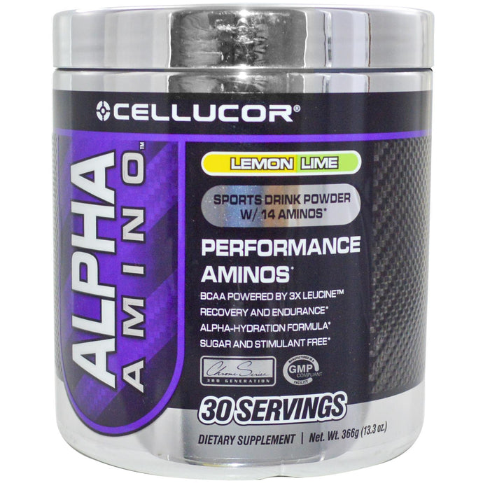 Cellucor, Alpha Amino, Sports Drink Powder, Lemon Lime, 366 g