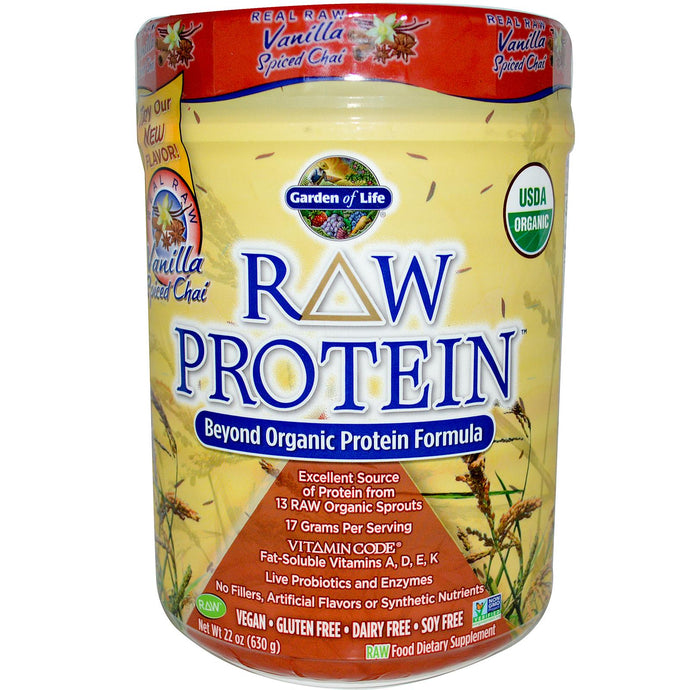 Garden of Life Raw Protein Beyond Organic Protein Formula Vanilla Spiced Chai 630g