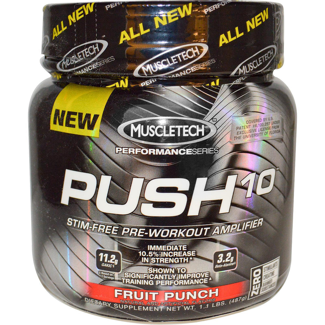 MuscleTech, Performance Series, Push 10, Pre-Workout Amplifier, Fruit Punch, 487 g