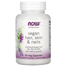 Load image into Gallery viewer, NOW Foods, Solutions, Vegan Hair, Skin &amp; Nails, 90 Veg Capsules