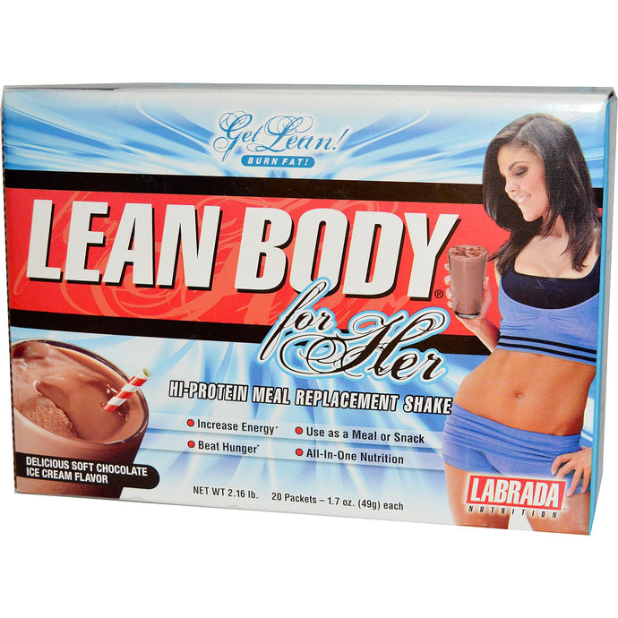 Labrada Nutrition, Lean Body For Her, Chocolate Ice Cream, 20 Pcts, 49 g Each