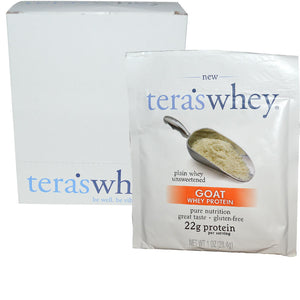 Tera's Whey Goat Whey Protein Plain & Unsweetened 12 Sealed Packets 28.4g Each