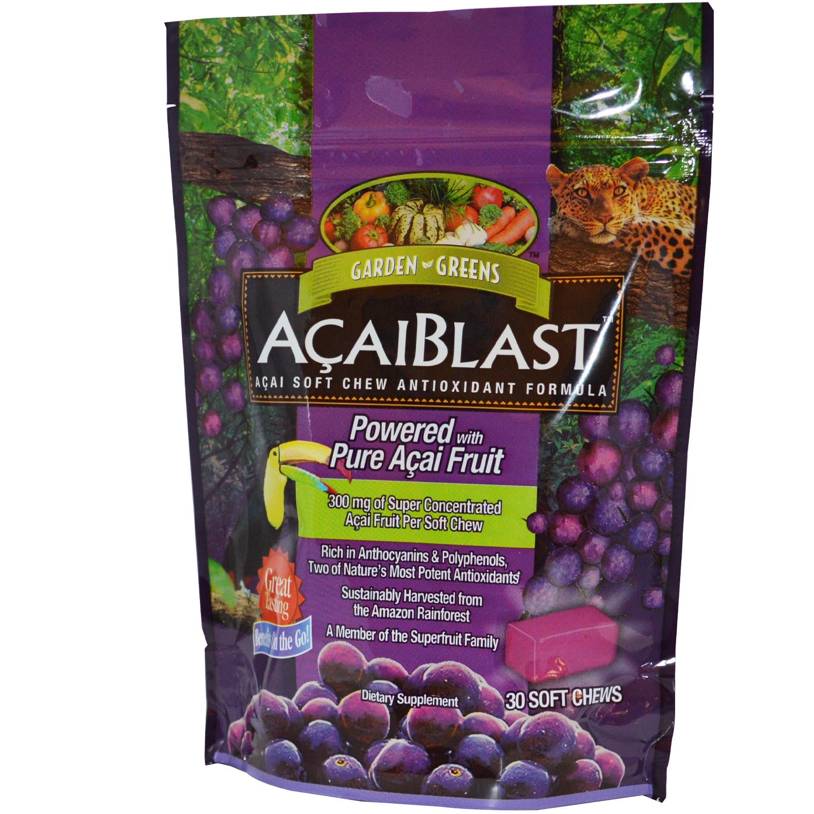 Garden Greens, Acai Blast, Acai Soft Chews, 30 Soft Chews