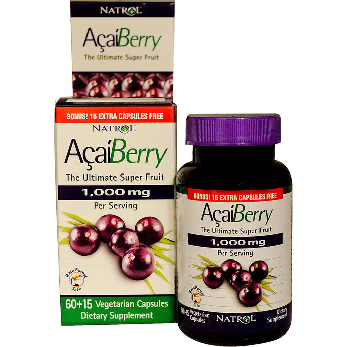 Natrol AcaiBerry, The Ultimate Super Fruit, 75 Veggie Caps