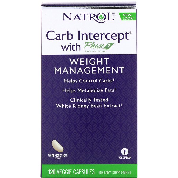 Natrol Carb Intercept with Phase 2 Carb Controller 1000mg 120 Veggie Capsules