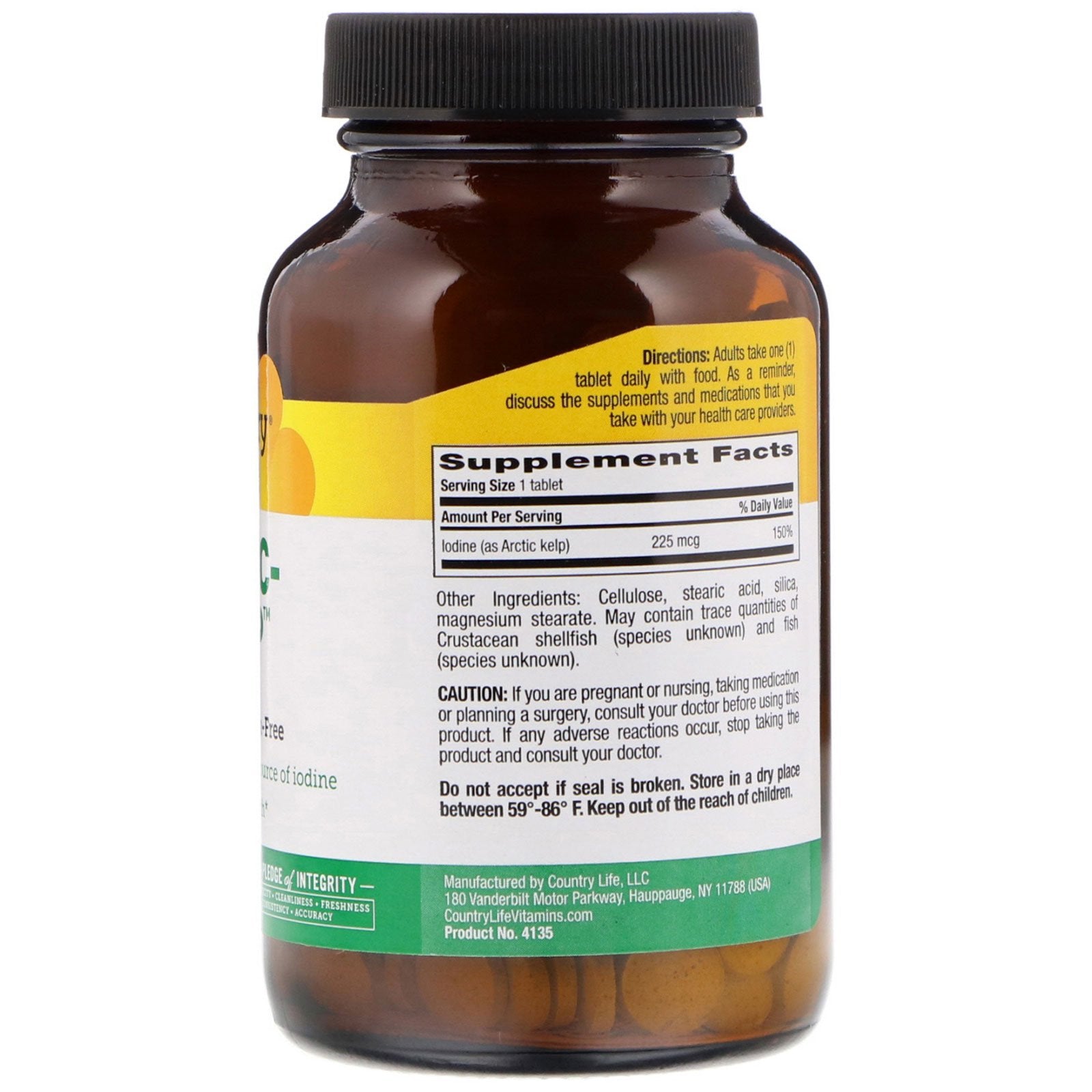Country Life Arctic-Kelp 225mcg 300 Tablets