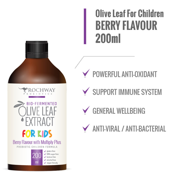 Rochway Olive leaf extract for children 200ml berry flavour