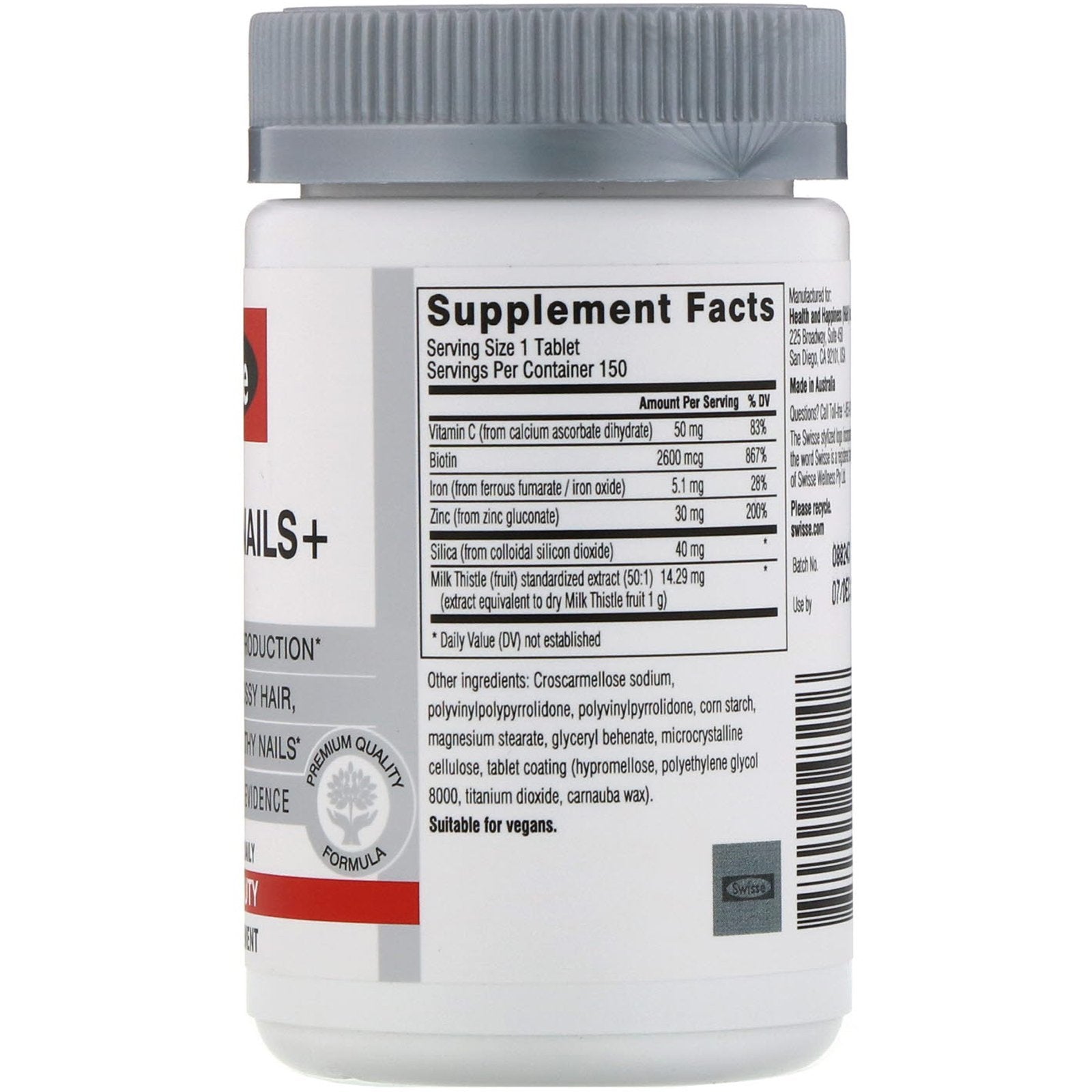 Swisse Ultiboost Hair Skin Nails+ 150 Tablets