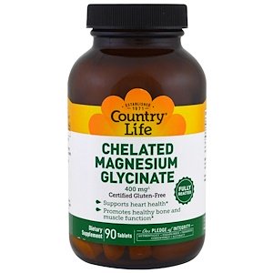 Country Life Chelated Magnesium Glycinate 400mg 90 Tablets