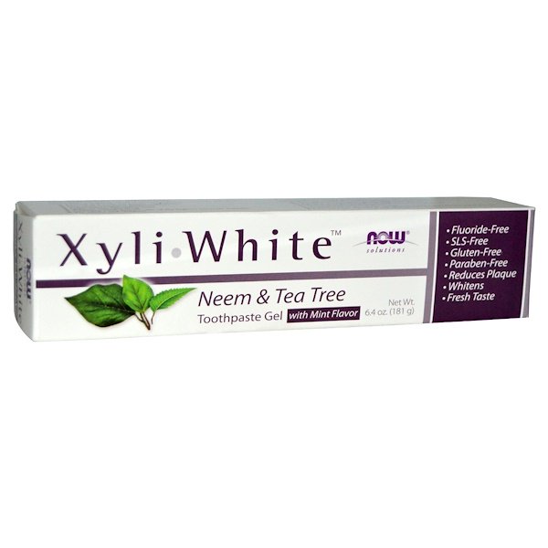 Now Foods Solutions XyliWhite Toothpaste Gel Neem & Tea Tree 6.4 oz (181g)