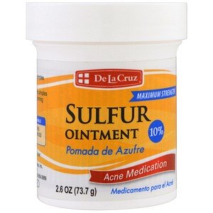 De La Cruz Sulfur Ointment Acne Medication Maximum Strength 2.6 oz (73.7g)