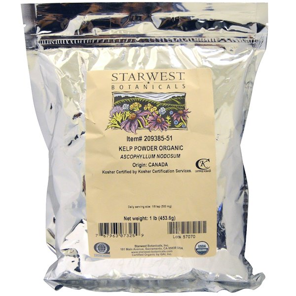 Starwest Botanicals Organic Kelp Powder 1 lb (453.6 g)