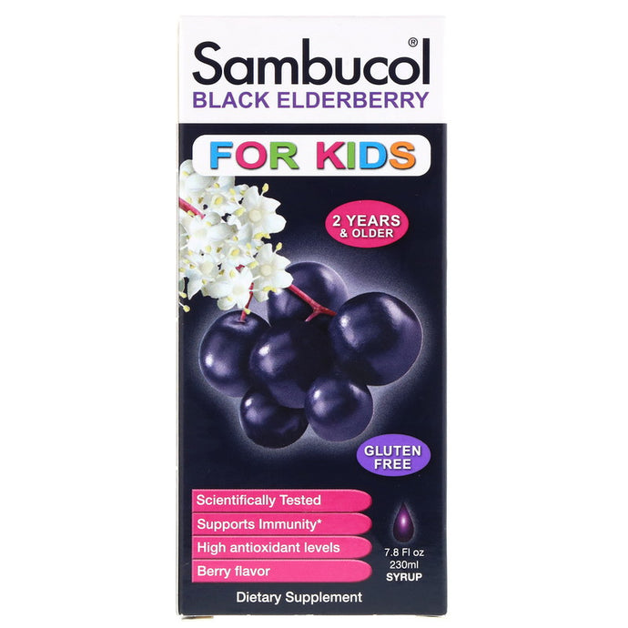 Sambucol Black Elderberry Syrup For Kids Berry Flavor 7.8 fl oz (230ml)