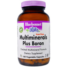 Load image into Gallery viewer, Bluebonnet Nutrition Multiminerals Plus Boron Iron-Free 180 Veggie Caps