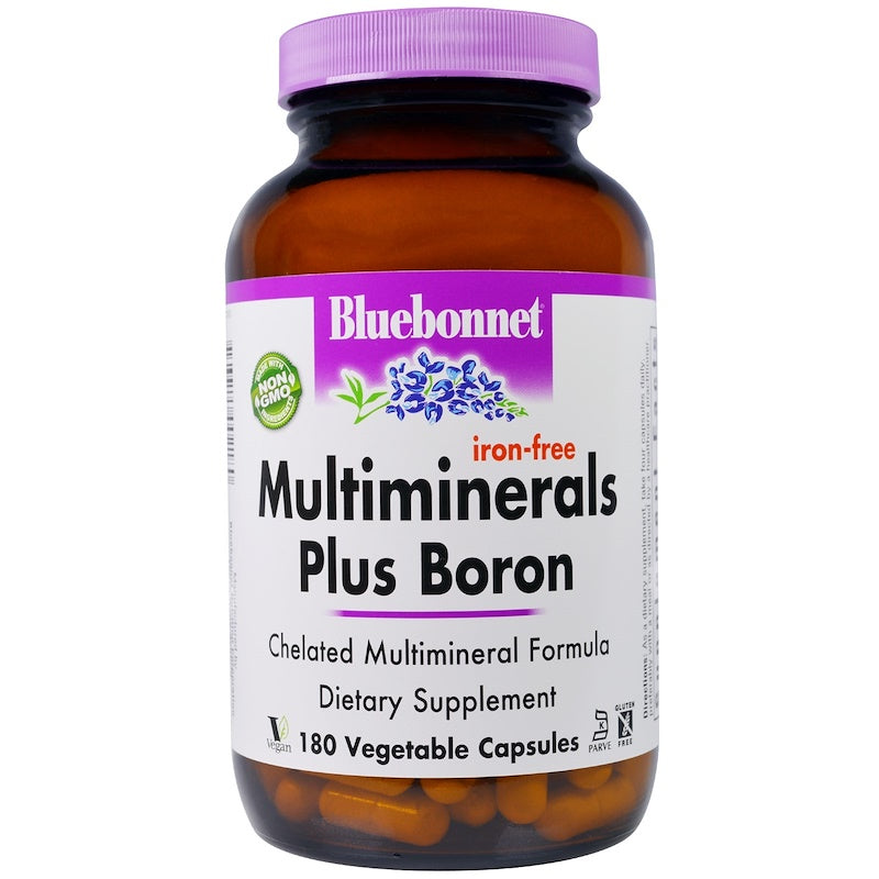 Bluebonnet Nutrition Multiminerals Plus Boron Iron-Free 180 Veggie Caps